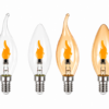 C35 Flame-Effect Decorative Light Bulb - Product Detail Image 4 C35 Clear and amber-tinted glass Flame-effect decorative light bulb Screw base - product detail image 4