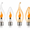 C35 Flame-Effect Decorative Light Bulb - Product Detail Image 5 C35 Clear and amber-tinted glass Flame-effect decorative light bulb Screw base - product detail image 5
