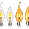 C35 Flame-Effect Decorative Light Bulb - Product Detail Image 6 C35 Clear and amber-tinted glass Flame-effect decorative light bulb Screw base - product detail image 6