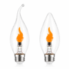 C35 Flame-Effect Decorative Light Bulb - Product Detail Image 7 C35 Clear and amber-tinted glass Flame-effect decorative light bulb Screw base - product detail image 7