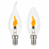 C35 Flame-Effect Decorative Light Bulb - Main Product Image C35 Clear and amber-tinted glass Flame-effect decorative light bulb Screw base - main product image