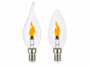 C35 Clear and amber-tinted glass Flame-effect decorative light bulb Screw base - main product image