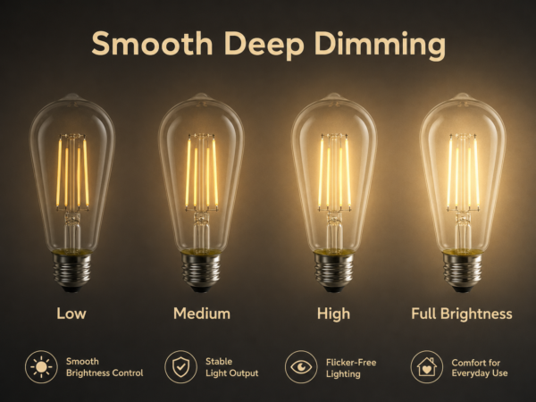 ST58 / ST19 6W Dimmable LED Filament Bulb, E26, 2700K, CRI 90+ - Product Detail Image 4 ST58 / ST19 Clear Glass LED filament bulb Edison screw base - product detail image 4