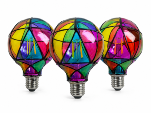 G95 Hand-Painted LED Filament Bulb – Multicolor Decorative Glass, E27, 4W - Main Product Image G95 Multicolor hand-painted glass Decorative bulb Screw Base - main product image