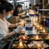 LED Bulb Factory Production Assembly Workshop LED bulb factory production assembly workshop workers manufacturing filament bulbs quality inspection line OEM factory