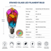 Colorful ST19 LED Filament Bulb Decorative Lighting Display colorful ST19 LED filament bulbs decorative vintage stained glass style lighting display