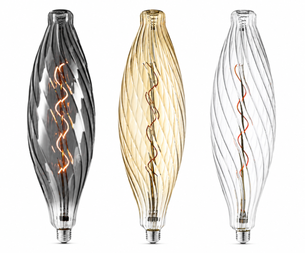 LED Filament Bulb Designer Collection Spiral Glass Display Designer LED filament bulb spiral glass decorative lighting vintage style bulb collection amber smoked clear glass