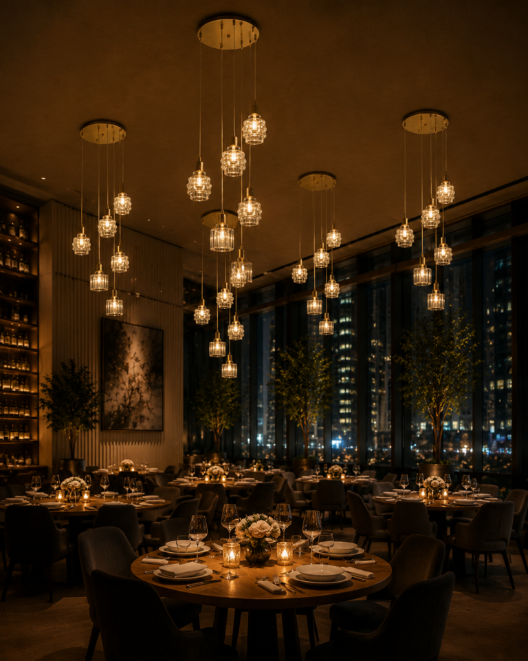 LED filament bulb luxury hotel living room atmosphere lighting chandelier pendant lights warm decorative lighting OEM wholesale