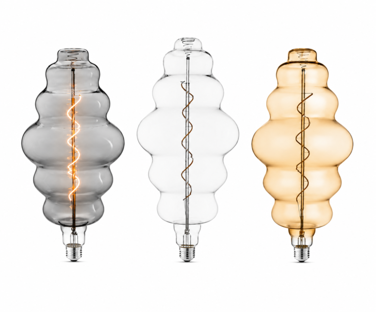 LED filament bulb E27 multi color smoke clear amber glass white background decorative lighting OEM wholesale
