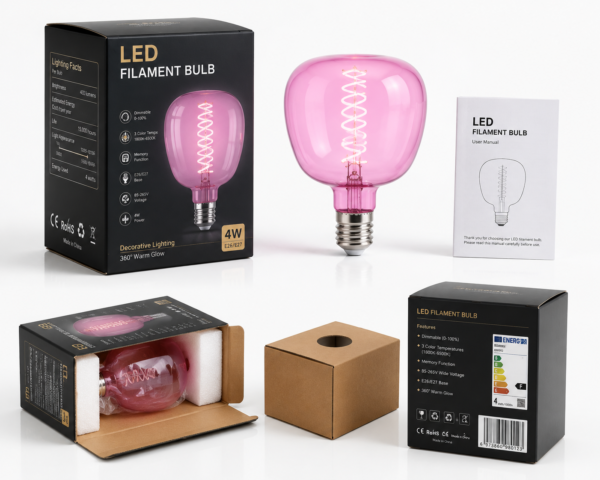 LED Filament Bulb OEM Packaging Kraft Box Export Carton E27 Wholesale Factory Supply LED filament bulb OEM packaging kraft box export brown carton box E27 decorative bulb wholesale factory