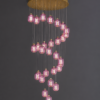 Pink Glass Edison LED Bulb Spiral Chandelier E27 White Background Pendant Light pink glass Edison LED bulb spiral chandelier white background E27 pendant lighting decorative OEM