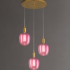 Pink LED Pendant Light Restaurant Cafe Ambient Lighting Three Head Chandelier pink LED pendant light restaurant cafe ambient lighting three pendant chandelier E27 decorative lighting