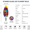 Colorful ST19 LED Filament Bulb Decorative Lighting Display This image shows ST19 decorative LED filament bulbs in multiple colorful stained-glass styles. Designed for ambient and decorative lighting applications, these bulbs are widely used in cafés, bars, restaurants, hotels and creative interior lighting projects. TITKLED provides OEM and ODM LED filament bulb manufacturing, customized colors, and wholesale supply for global distributors and lighting projects.