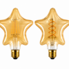 Star Shaped LED Filament Bulb White Background Display Star shaped LED filament bulb amber glass decorative lighting white background