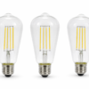 ST58 / ST19 6W Dimmable LED Filament Bulb, E26, 2700K, CRI 90+ - Main Product Image ST58 / ST19 Clear Glass LED filament bulb Edison screw base - main product image