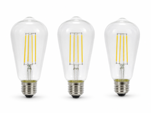 ST58 / ST19 6W Dimmable LED Filament Bulb, E26, 2700K, CRI 90+ - Main Product Image ST58 / ST19 Clear Glass LED filament bulb Edison screw base - main product image