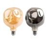 G125 LED filament bulb with clear amber and smoke glass finishes for decorative lighting applications