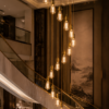 ST64 LED Filament Bulb Hotel Staircase Chandelier Lighting ST64 LED filament bulb hotel staircase chandelier lighting application with vintage decorative design