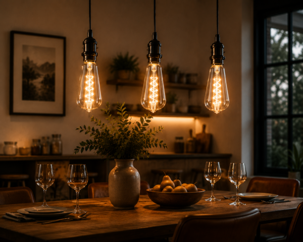 ST64 LED Filament Bulb Restaurant Lighting Solution ST64 LED filament bulb restaurant lighting solution with vintage Edison decorative design