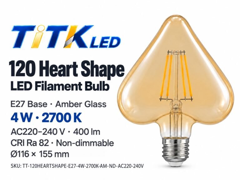 120 Heart Shape E27 LED filament bulb product overview