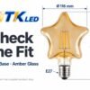 120-pointed-star-e27-led-filament-bulb-4w-2700k-dimensions-3 120-Pointed Star E27 LED filament bulb dimensions: 116 mm diameter and 156 mm height