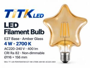 120-Pointed Star E27 LED filament bulb product overview