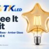120-pointed-star-e27-led-filament-bulb-4w-2700k-lit-4 120-Pointed Star E27 LED filament bulb lighting illustration at 2700 K
