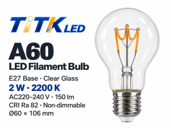 75ee21d4-4e42-485d-a4b1-f32966b95733-1 A60 E27 LED filament bulb overview: 2 W, 2200 K and 150 lm