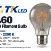 A60 E27 LED Filament Bulb 2W 2200K A60 E27 LED filament bulb product overview