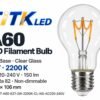 A60 E27 LED filament bulb product overview