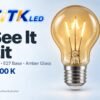 A60 E27 LED filament bulb lighting illustration at 2200 K