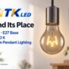 A60 E27 LED Filament Bulb 2W 2200K Scene A60 E27 LED filament bulb decorative lighting application illustration