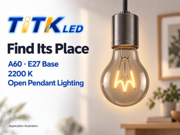 A60 E27 LED Filament Bulb 2W 2200K Scene A60 E27 LED filament bulb decorative lighting application illustration