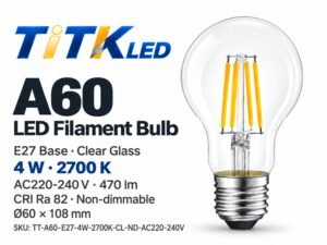 A60 E27 LED filament bulb product overview