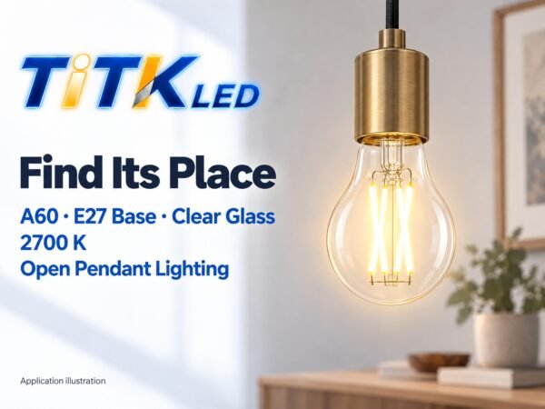 A60 E27 LED Filament Bulb 4W 2700K Scene A60 E27 LED filament bulb decorative lighting application illustration