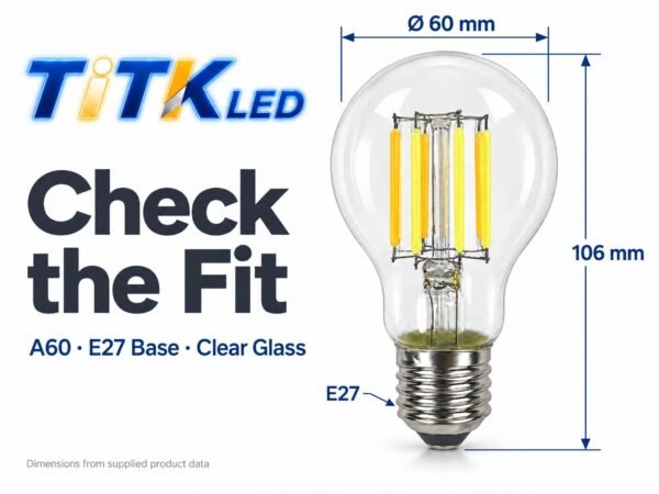 a60-e27-led-filament-bulb-8w-2700-6500k-dimensions-3 A60 E27 LED filament bulb dimensions: 60 mm diameter and 106 mm height