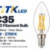 C35 E14 LED Filament Bulb 4W 2700K C35 E14 LED filament bulb product overview