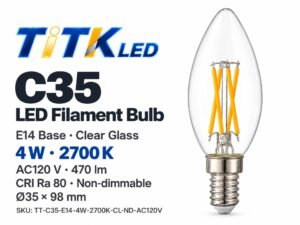 C35 E14 LED Filament Bulb 4W 2700K C35 E14 LED filament bulb product overview