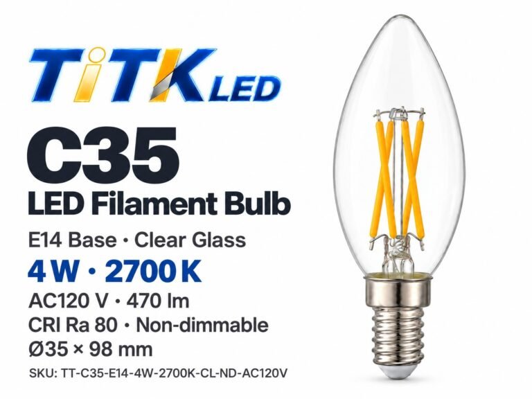 C35 E14 LED filament bulb product overview
