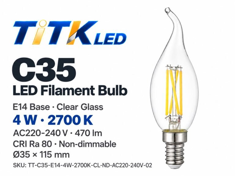C35 E14 LED filament bulb product overview