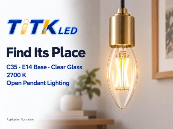 C35 E14 LED Filament Bulb 4W 2700K Scene C35 E14 LED filament bulb decorative lighting application illustration