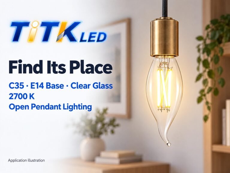 C35 E14 LED filament bulb decorative lighting application illustration