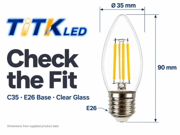 c35-e26-led-filament-bulb-4w-2700k-dimensions-3 C35 E26 LED filament bulb dimensions: 35 mm diameter and 90 mm height