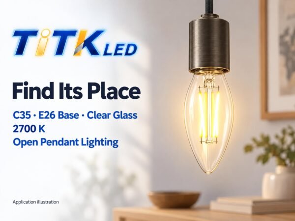C35 E26 LED Filament Bulb 4W 2700K Scene C35 E26 LED filament bulb decorative lighting application illustration