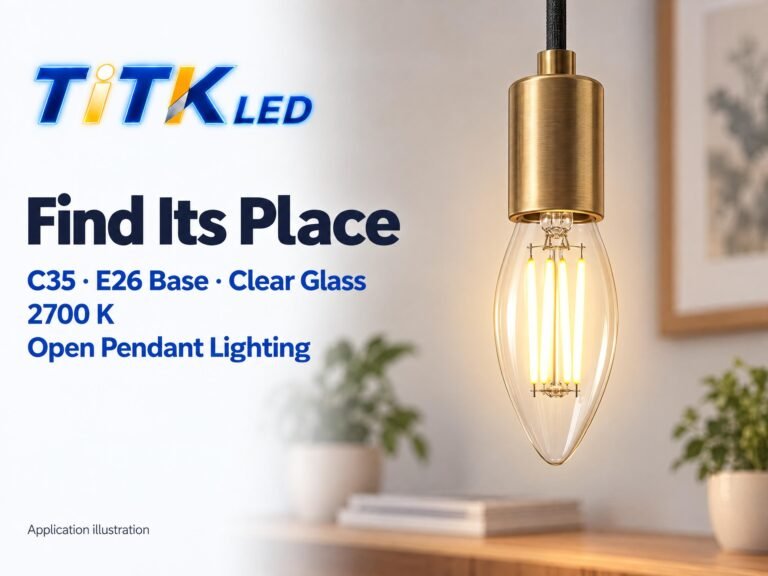 C35 E26 LED filament bulb decorative lighting application illustration