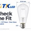 ST64 E27 LED Filament Bulb 8W 6500K Dimensions ST64 E27 LED filament bulb dimensions: 64 mm diameter and 140 mm height