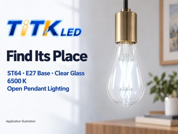 ST64 E27 LED Filament Bulb 8W 6500K Scene ST64 E27 LED filament bulb decorative lighting application illustration