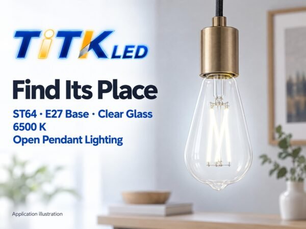 ST64 E27 LED Filament Bulb 8W 6500K Scene ST64 E27 LED filament bulb decorative lighting application illustration