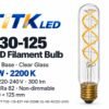 T30-125 E27 LED Filament Bulb 4W 2200K T30-125 E27 LED filament bulb product overview