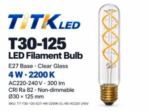 T30-125 E27 LED Filament Bulb 4W 2200K T30-125 E27 LED filament bulb product overview